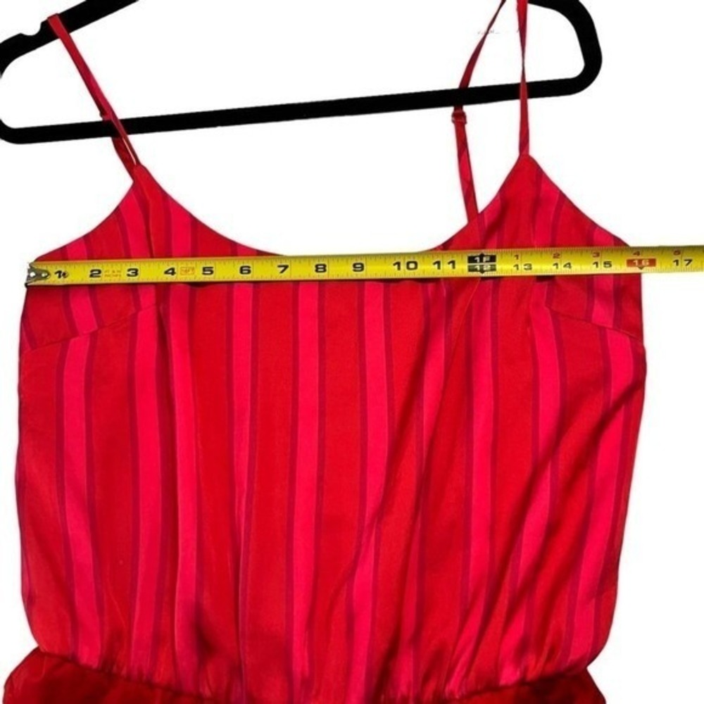 Lovers + Friends Red Striped Silky Bodysuit Small Adjustable Straps - Picture 6 of 13